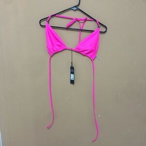 Hot pink triangle bikini top never been used